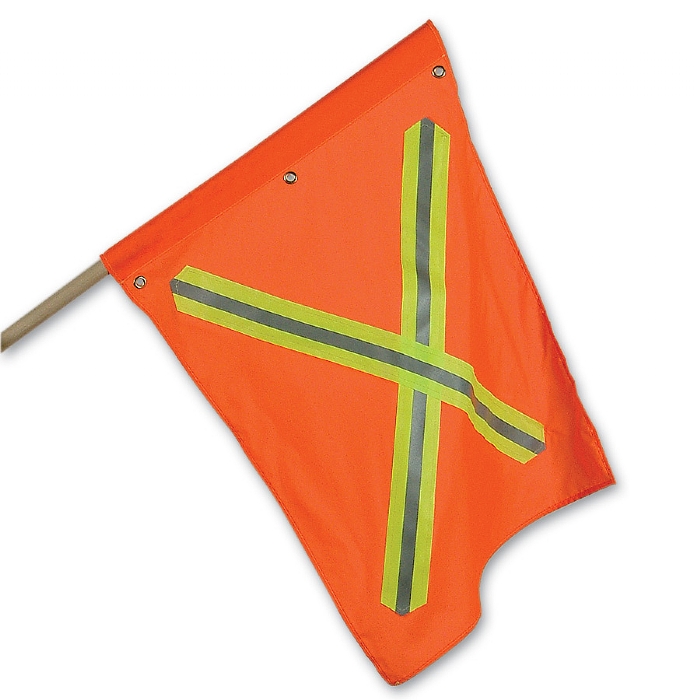 FANION EN POLY AVEC BANDES RÉTRORÉFLÉCHISSANTES DES DEUX CÔTÉS