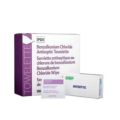 Serviettes antiseptiques au chlorure de benzalkonium