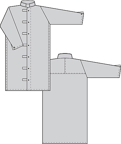 Manteau long aluminisé avec boutons pressions