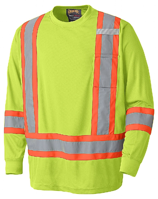 CHANDAIL MANCHE LONGUE DE CIRCULATION H . V. LIME 100% POLY.S