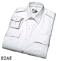 CHEMISE OFFICIER AMÉRICAINE HOMME OU FEMME, MANCHES LONGUES OU COURTES 65/35 POLYCOTON BLANCHE