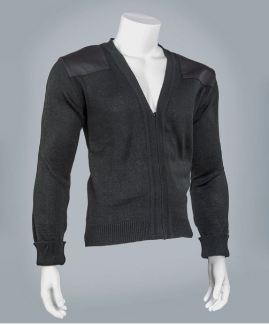 VESTE COMMANDO UNISEXE COL EN V AVEC FERMETURE ÉCLAIRE ET PATCHS SUR LES COUDES