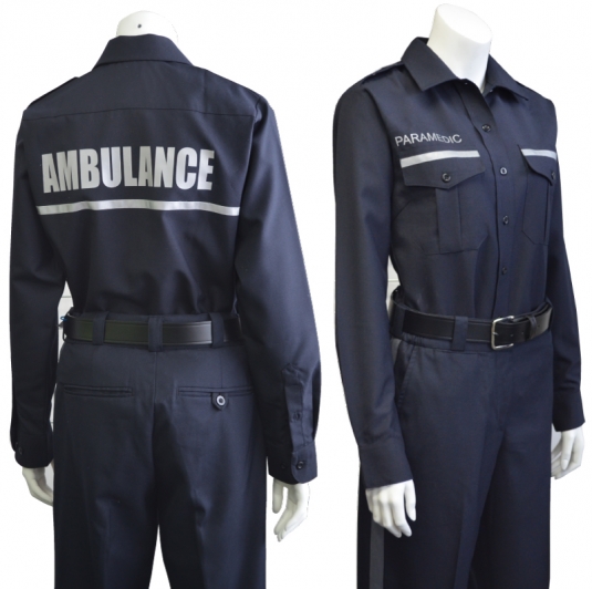 CHEMISE AMBULANCIER HOMME OU FEMME, MANCHES LONGUES OU COURTES, 75/25 POLY/LAINE