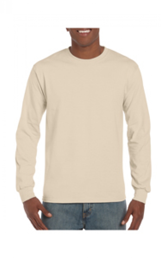 T-SHIRT GILDAN COL ROND HOMME MANCHES LONGUES 100% COTON 