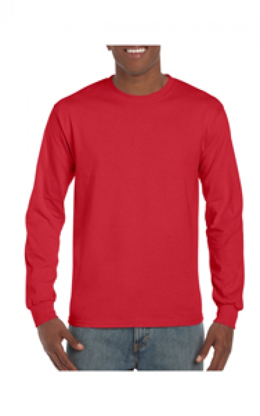 T-SHIRT GILDAN COL ROND HOMME MANCHES LONGUES 100% COTON 
