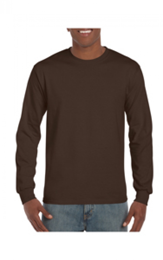 T-SHIRT GILDAN COL ROND HOMME MANCHES LONGUES 100% COTON 
