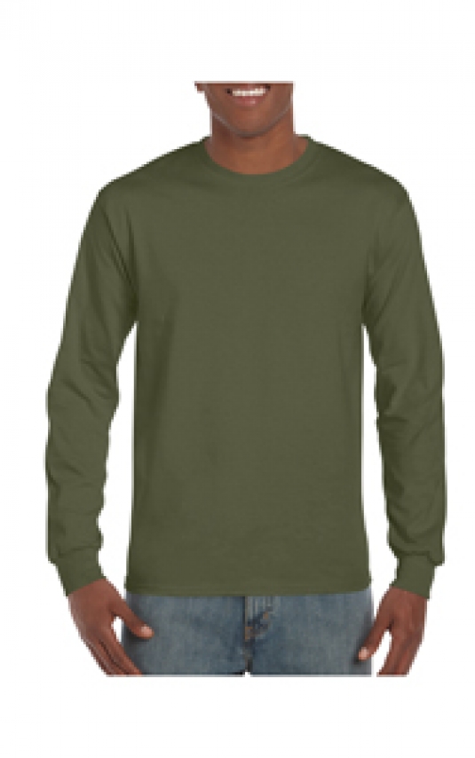 T-SHIRT GILDAN COL ROND HOMME MANCHES LONGUES 100% COTON 