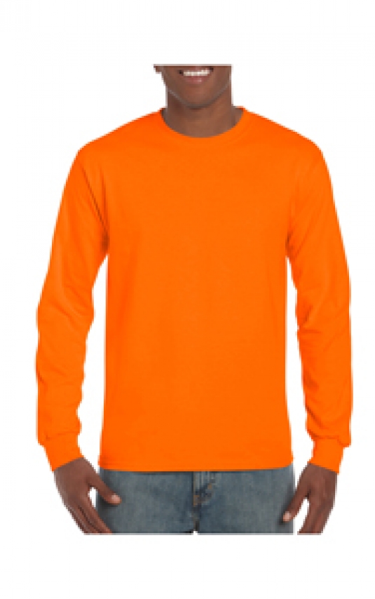 T-SHIRT GILDAN COL ROND HOMME MANCHES LONGUES 100% COTON 