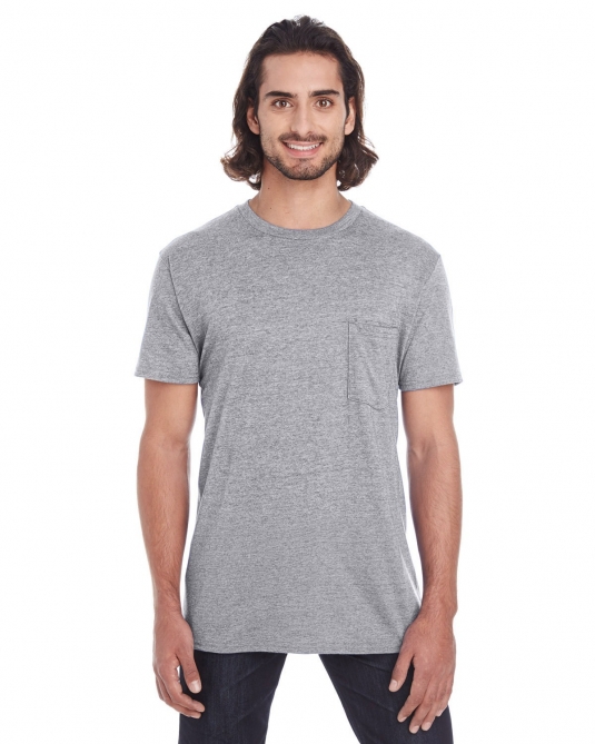 T-SHIRT ANVIL COL ROND AVEC POCHE HOMME MANCHES COURTES 100% COTON 
