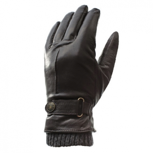 GANT CUIR NOIR DOUBLURE AMOVIBLE 