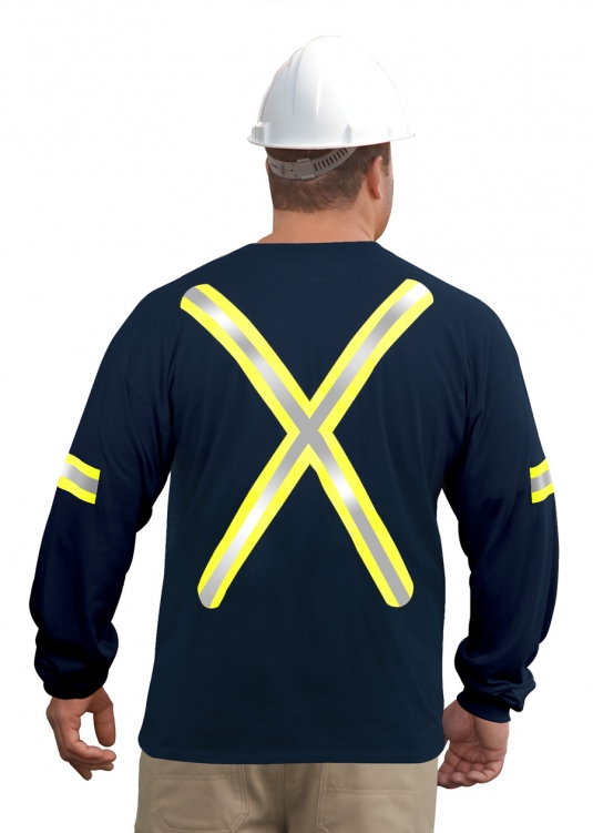 T-SHIRT COL ROND HOMME ARC FLASH NIV.2 MANCHES LONGUES AVEC BANDES RÉFLÉCHISSANTES