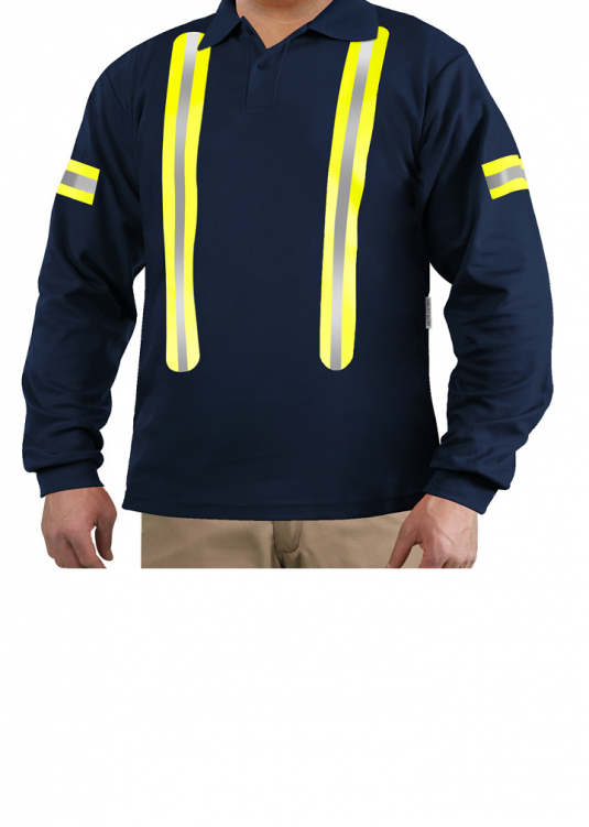 POLO MANCHES LONGUES FR AVEC BANDES 