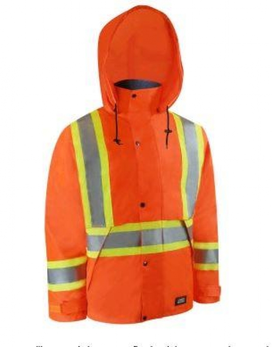 Imperméable JACKFIELD 420 deniers orange avec bandes réfléchissantes 