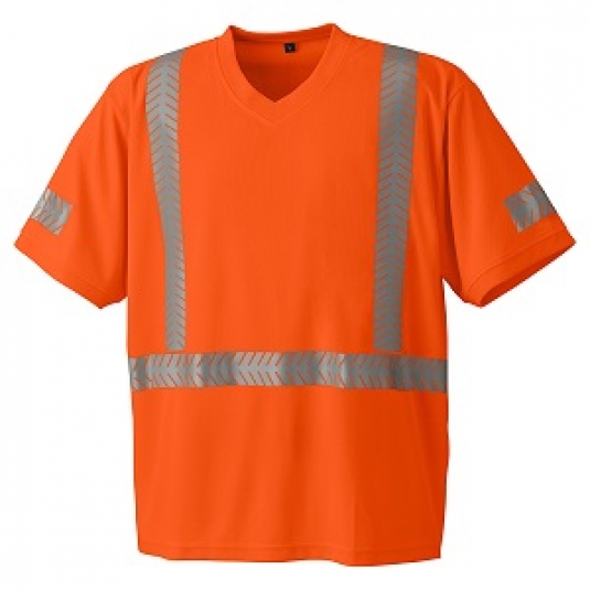 T-SHIRT DE CIRCULATION ORANGE COOLPASS MANCHES COURTES