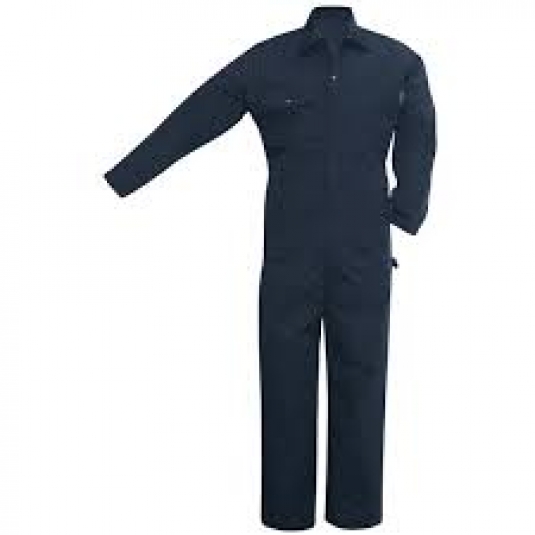 COUVRE-TOUT 65/35 POLYCOTON MARINE AVEC ZIPS AUX JAMBES 