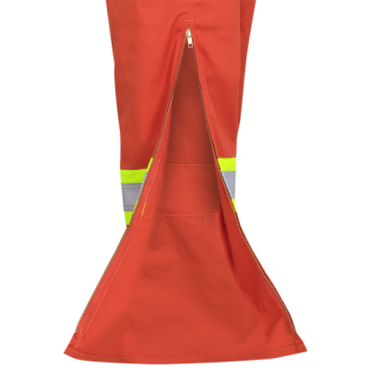 COUVRE-TOUT IGNIFUGE NIV.2 AVEC BANDES RÉFLÉCHISSANTES ET ZIP AUX JAMBES