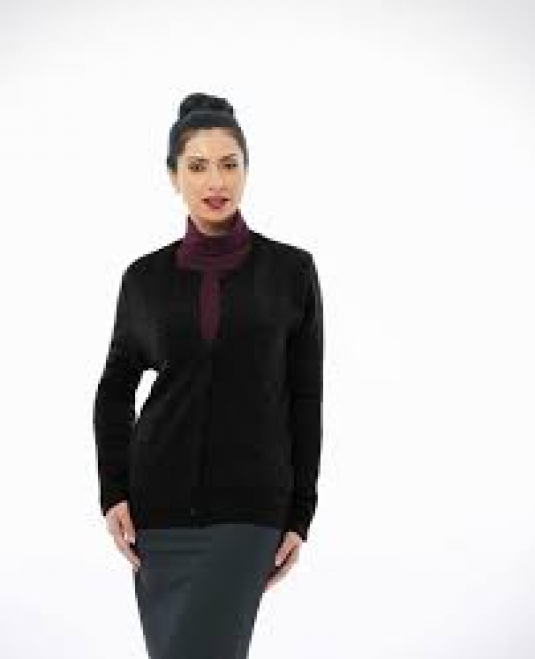 VESTE CARDIGNAN COL ROND AVEC BOUTONS 100% ACRYLIQUE POUR FEMME
