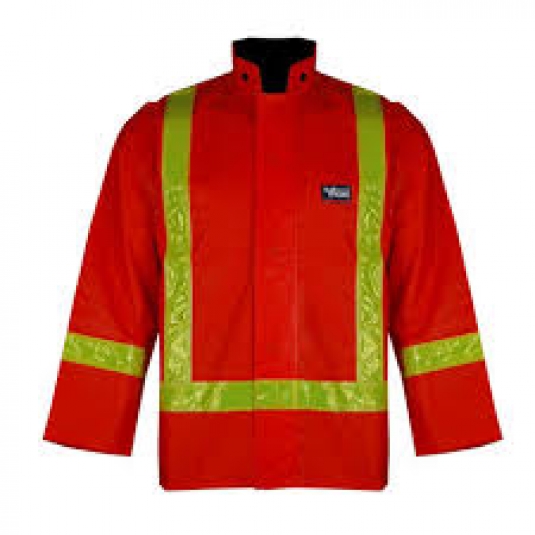 MANTEAU IMPERMÉABLE VIKING JOURNEYMAN PVC 0.45MM ORANGE AVEC BANDES RÉFLÉCHISSANTES