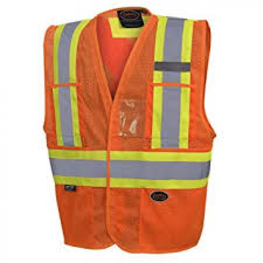VESTES À HAUTE VISIBILITÉ NON DÉTACHABLES EN MAILLE - MAILLE DE POLYESTER - ORANGE