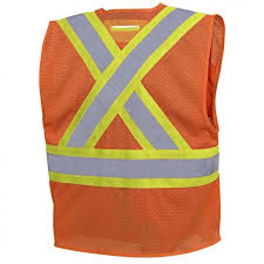 VESTES À HAUTE VISIBILITÉ NON DÉTACHABLES EN MAILLE - MAILLE DE POLYESTER - ORANGE