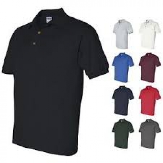 POLO GILDAN HOMME MANCHES COURTES BOUTONS BEIGES 100% COTON