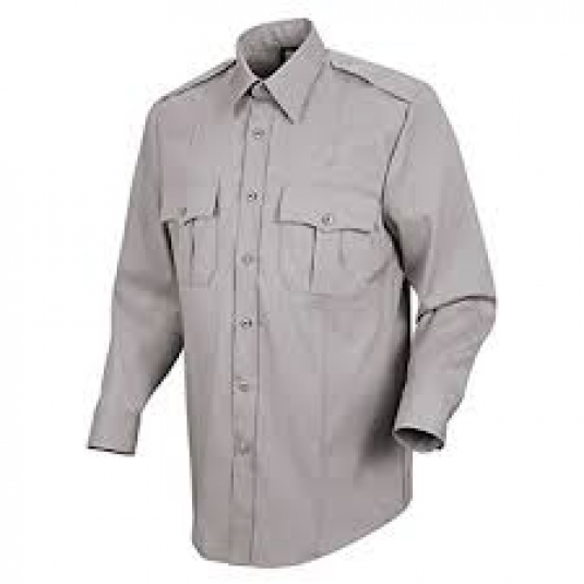 CHEMISE OFFICIER AMERICAINE DEPUTY DELUX HOMME MANCHES LONGUES 65/35 POLY/RAYONNE GRISE