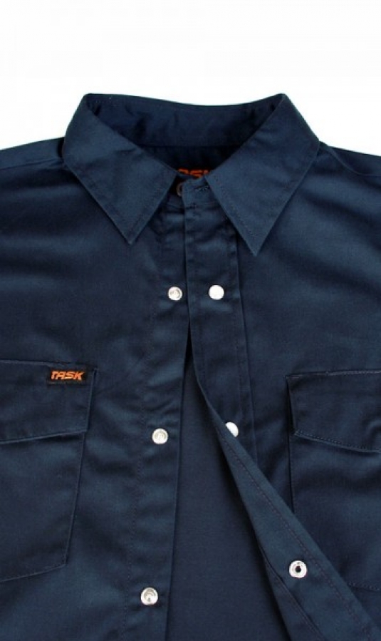 CHEMISE DE TRAVAIL TASK HOMME MANCHES LONGUES OU COURTES AVEC SNAP, 65/35 POLY/COTON