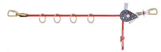 LIGNE DE VIE HORIZONTALE TEMPORAIRE EN CORDAGE POUR 4 TRAVAILLEURS