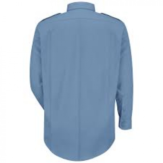 CHEMISE OFFICIER AMERICAINE NEW DIMENSION HOMME MANCHES LONGUES 65/35 POLY/COTON BLEU CLAIR
