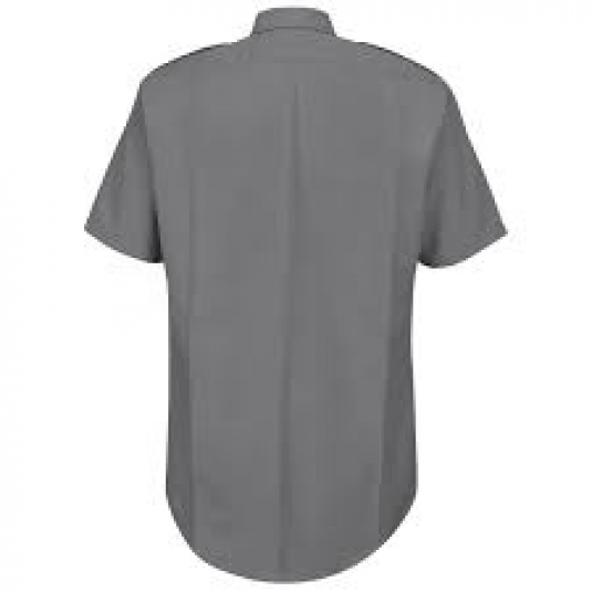 CHEMISE OFFICIER AMERICAINE DEPUTY DELUXE HORACE, HOMME MANCHES COURTES 65/35 POLY/RAYONNE GRISE
