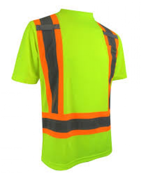 T-SHIRT COL ROND HAUTE VISIBILITÉ MANCHES COURTES 100% POLYESTER