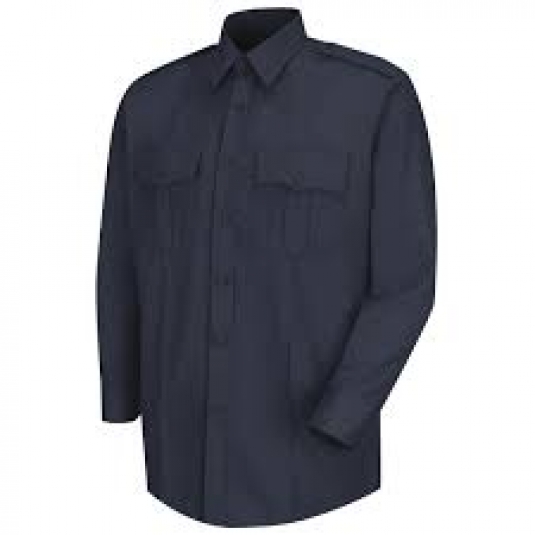 CHEMISE OFFICIER AMERICAINE AVEC ZIP SENTRY HOMME MANCHES LONGUES 100% POLYESTER BLUEBLACK