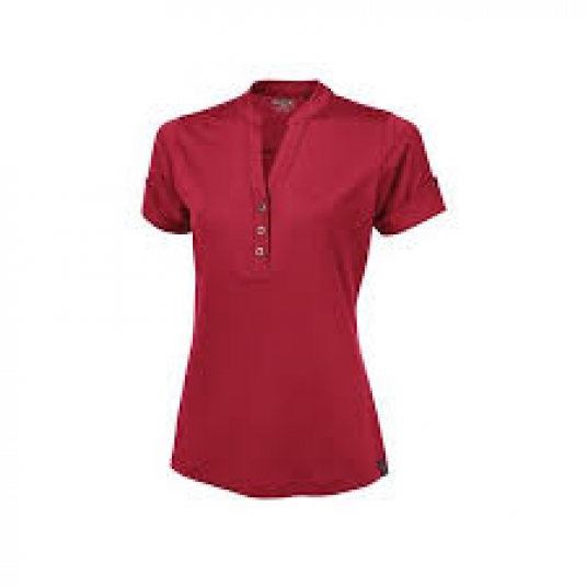 POLO HENLEY GAZE LINEAR FEMME MANCHES COURTES AVEC SNAP 90/10 POLYESTER/SPANDEX